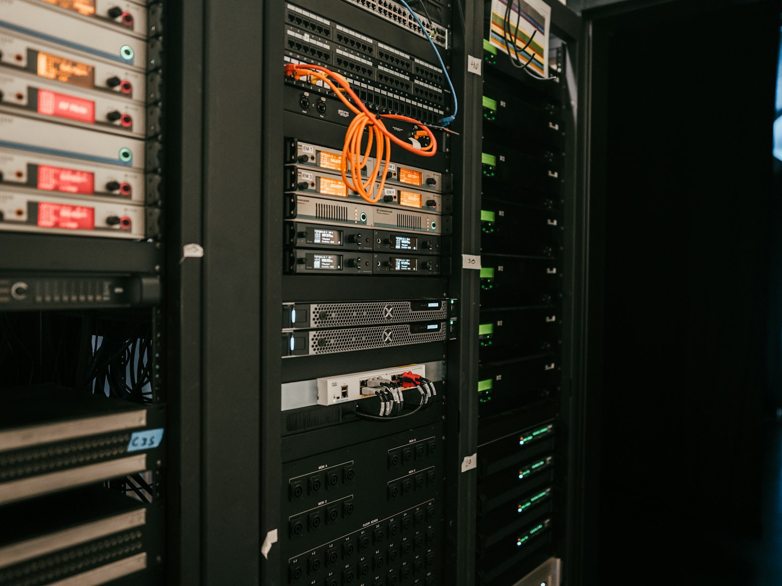 Server rack in a data center
